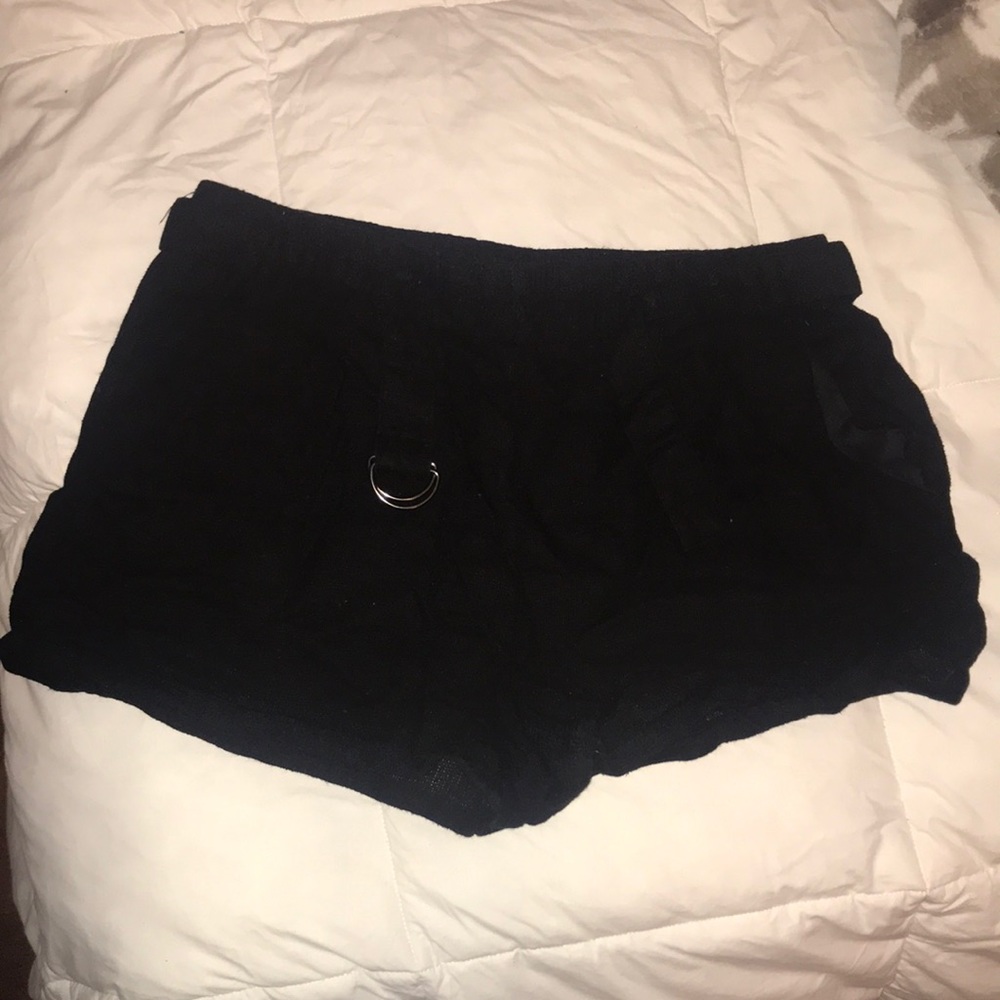 Black cotton shorts